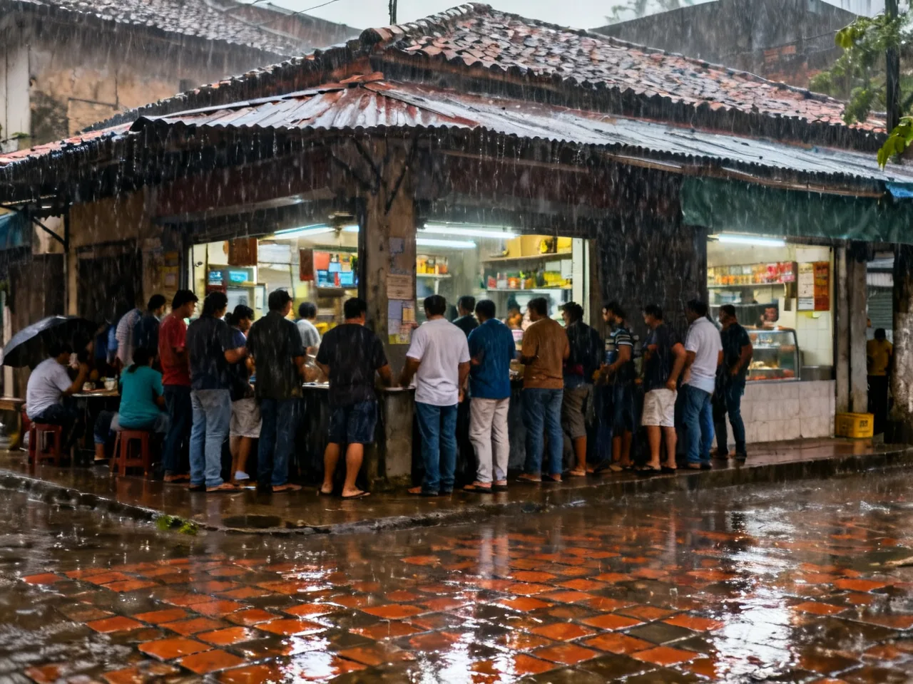 一场突来的雨,让我在中国学会把屋檐下当成一种临时公共空间