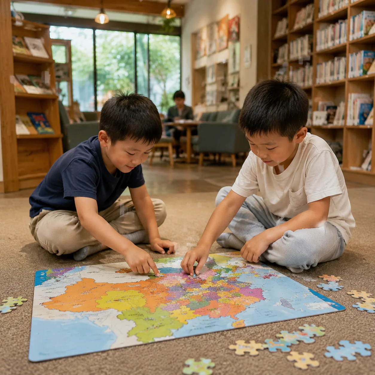 杭州下雨的下午,孩子第一次主动找陌生小朋友一起玩