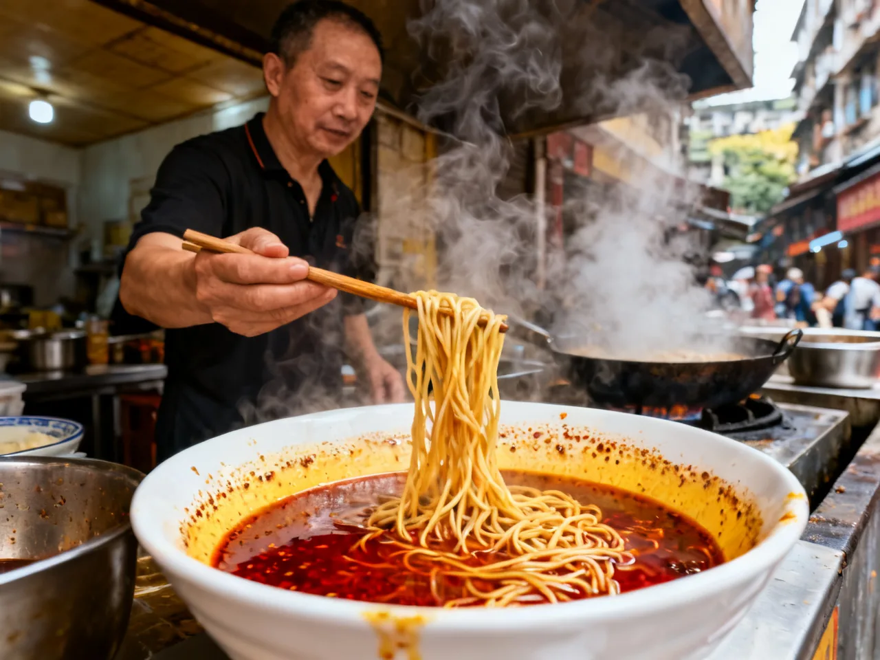清晨六点半的重庆小面店,我靠一碗豌杂面听懂了这座城