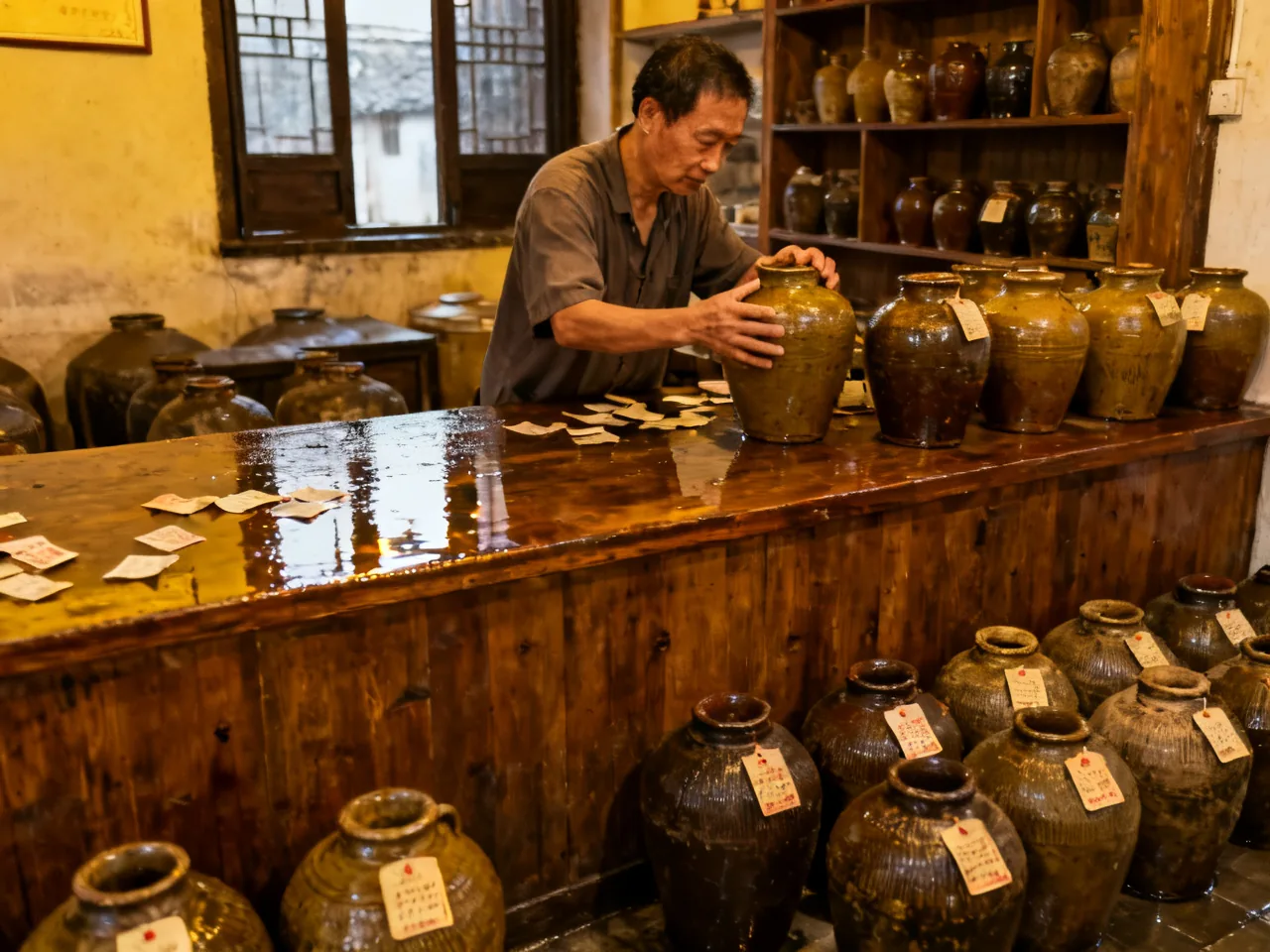 雨后的绍兴黄酒馆里,老板一句话让我重新理解“慢”