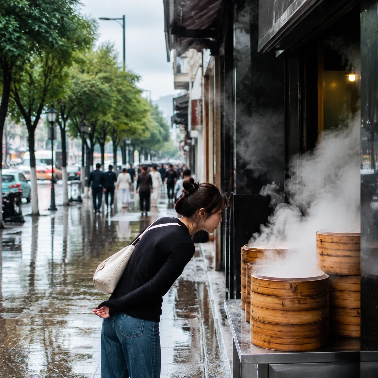 呼和浩特被雨洗亮以后,连烧麦店门口的白雾都值得慢慢看