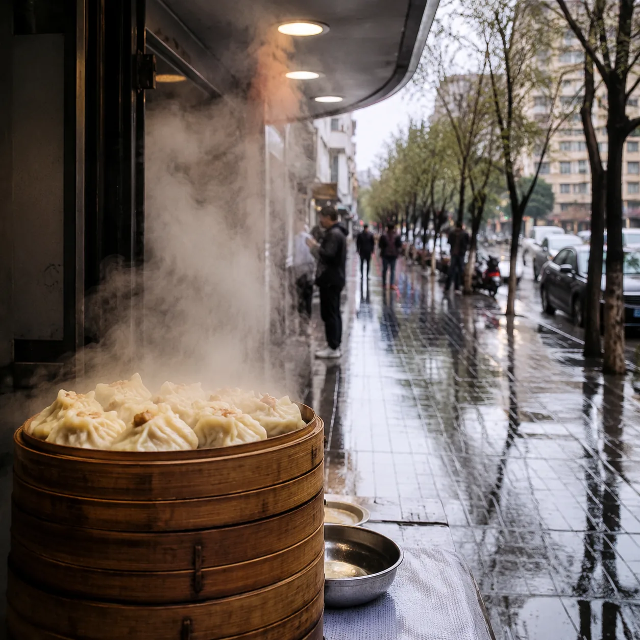 呼和浩特被雨洗亮以后,连烧麦店门口的白雾都值得慢慢看