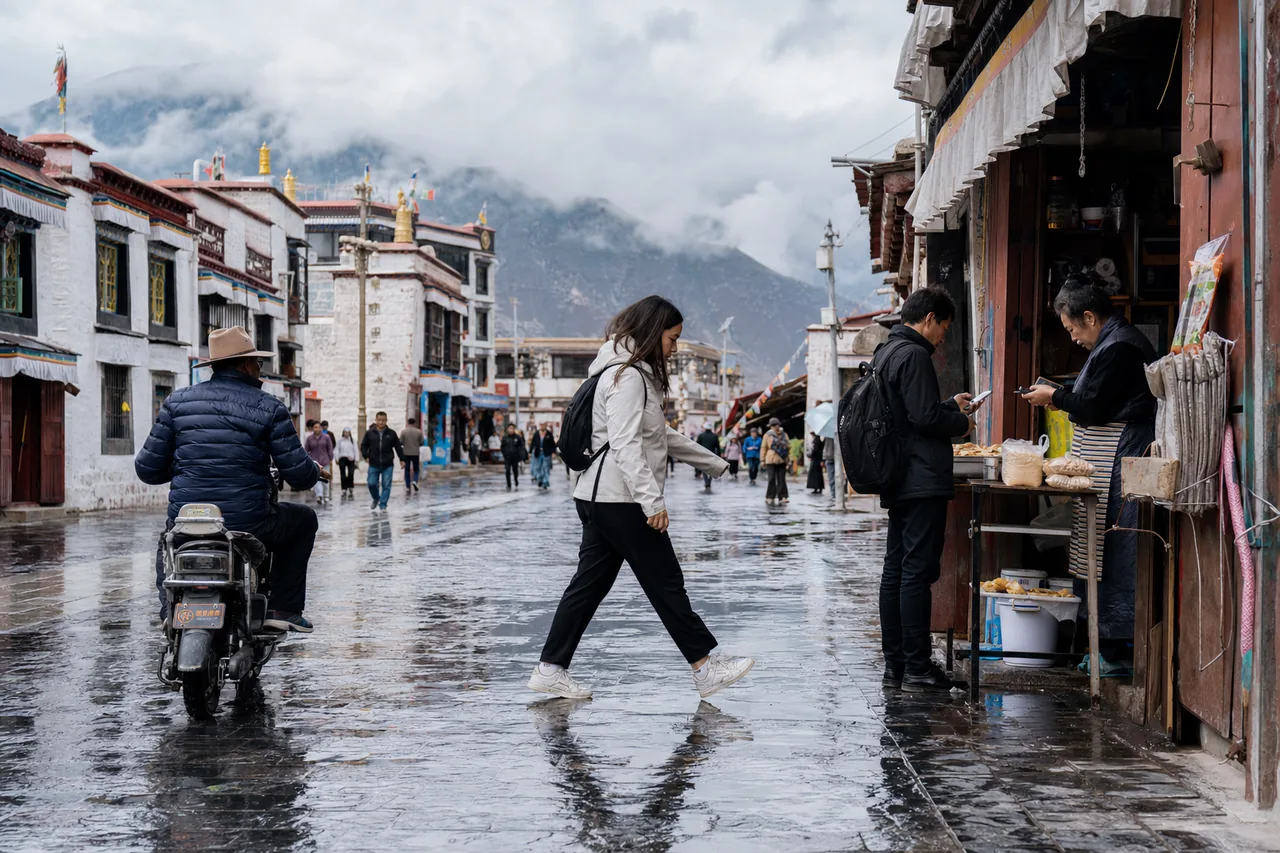 拉萨的雨停以后,连水洼边的小停顿都像一种进入方式