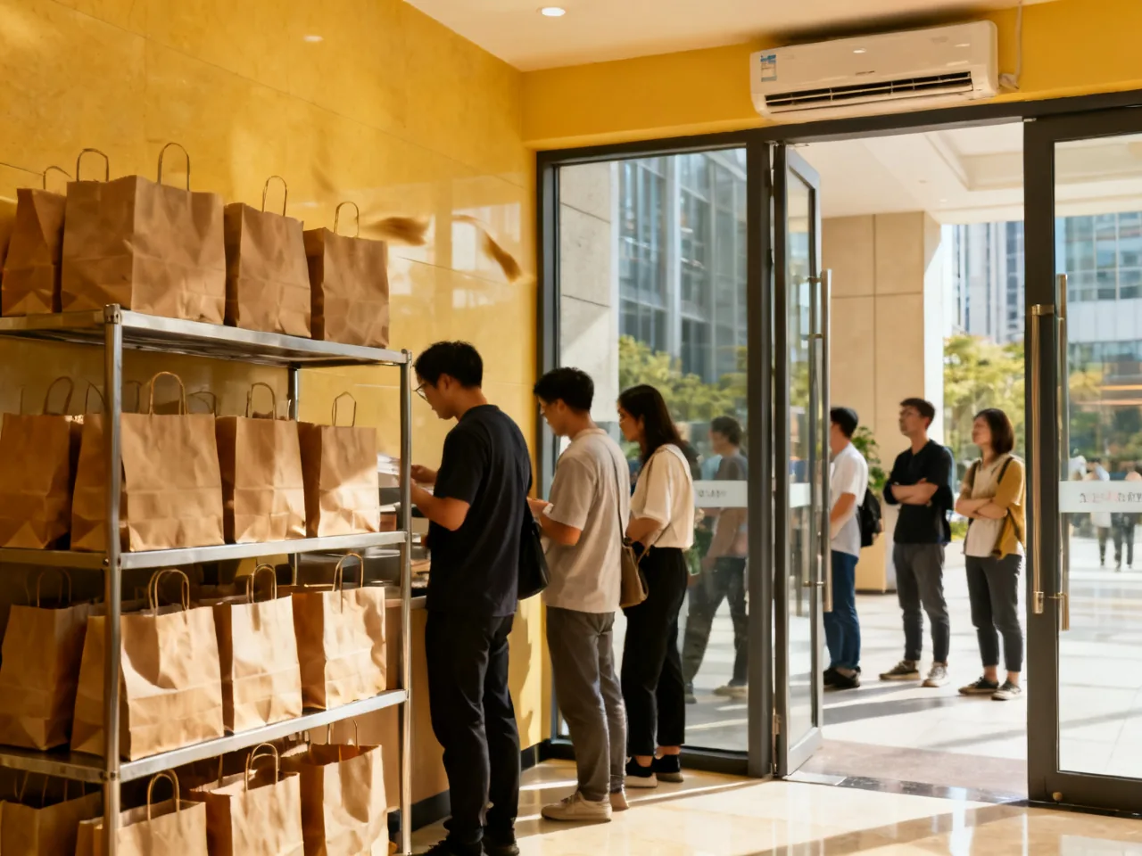 在写字楼大厅等外卖时，我第一次明白站得近不一定拿得更快