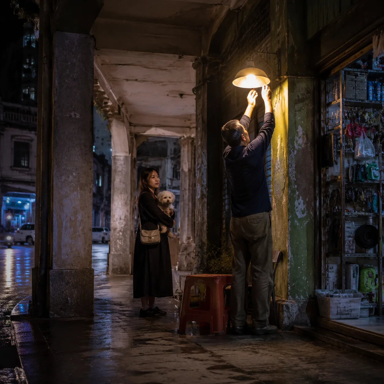 开元路那盏旧灯亮起来时，我才走进厦门的夜里