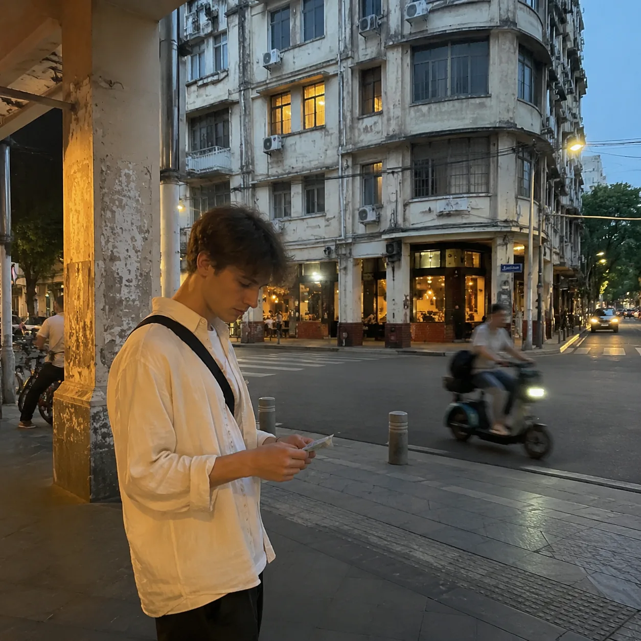 开元路那盏旧灯亮起来时，我才走进厦门的夜里