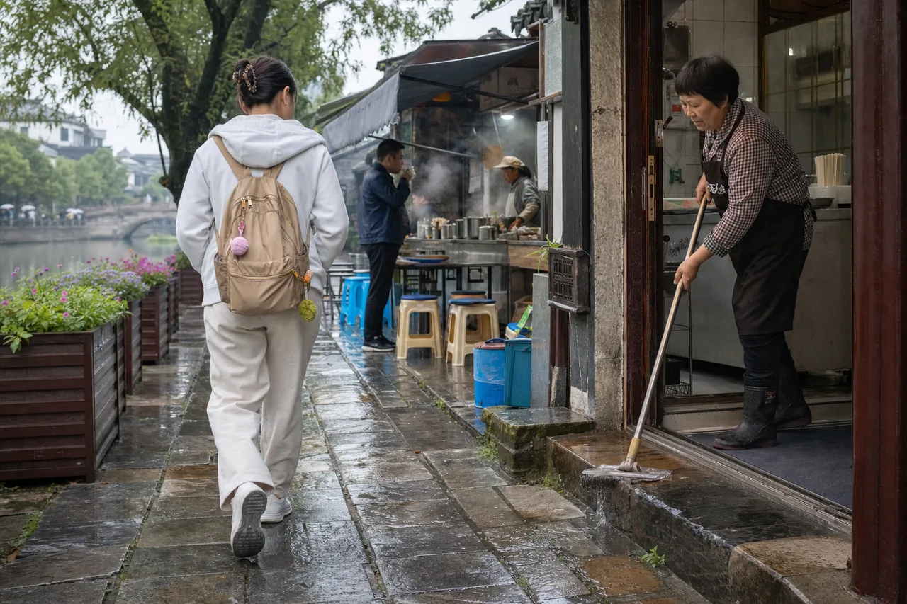 扬州雨后最动人的,不是园子名气,而是鞋底碰到湿石板的那一下