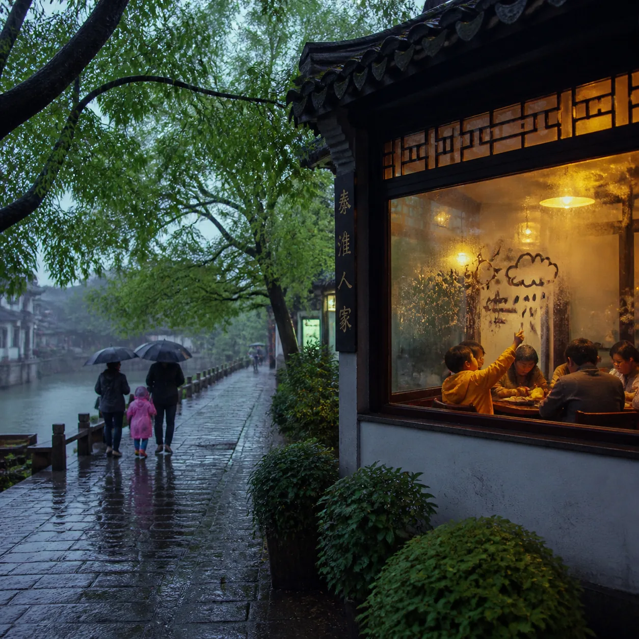 南京五月的雨把我们一家三口困在城墙边，却顺手送来了一顿最好吃的鸭血粉丝汤