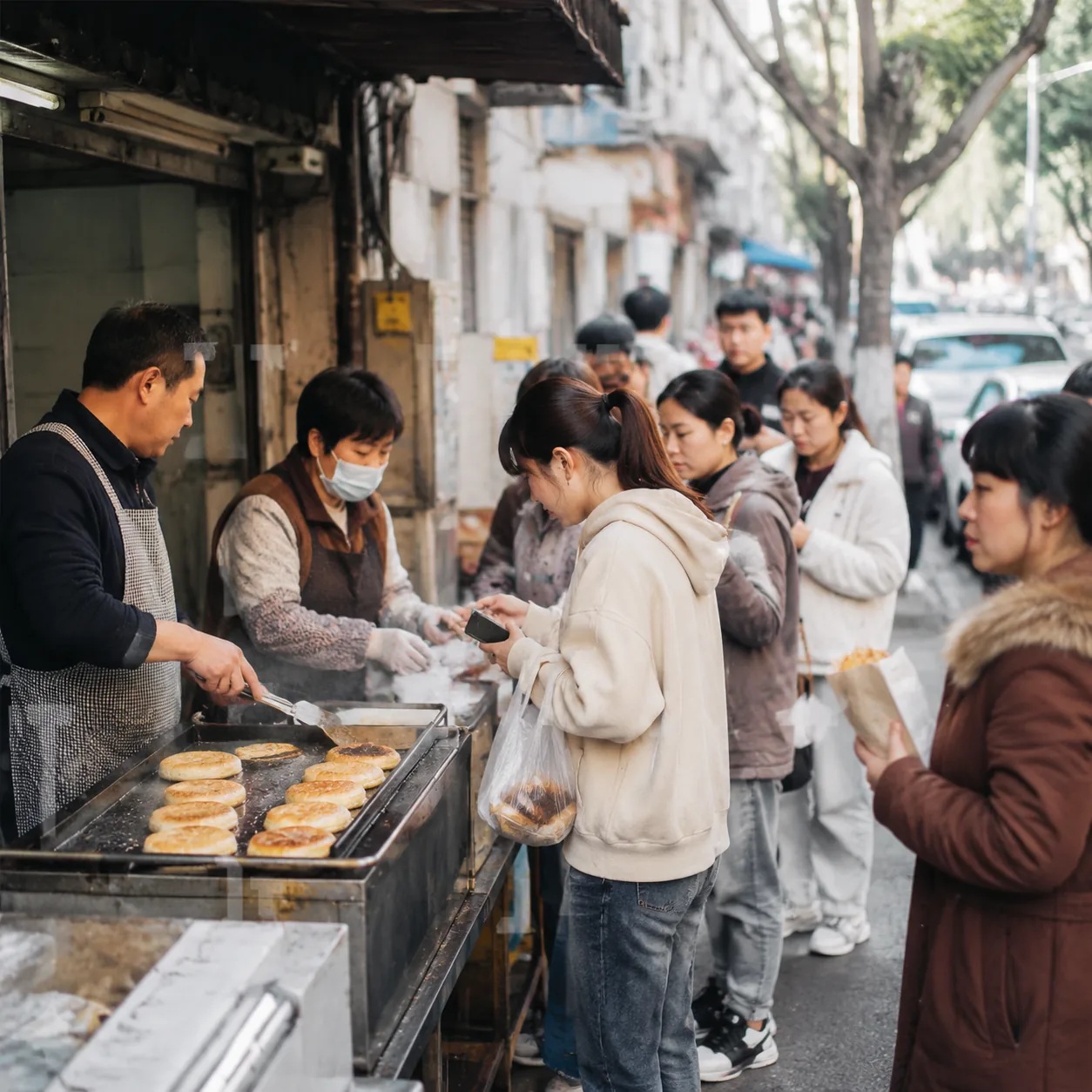 南京早餐摊前的队伍,让我第一次看懂城市早晨