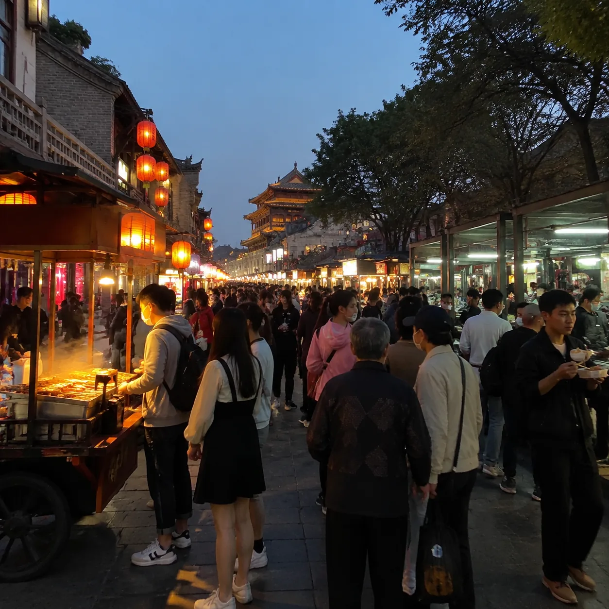西安夜市排队课：别盲追最长队伍