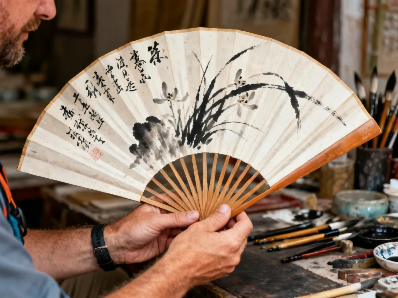 扇面书画体验:我第一次觉得“留白”也可以是一种邀请