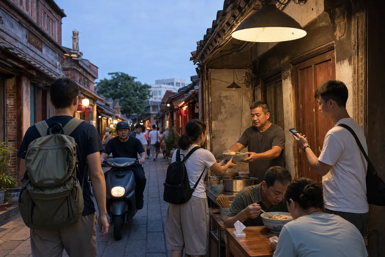 泉州西街入夜以后,一盏圆灯就能把面线糊和人情都照热