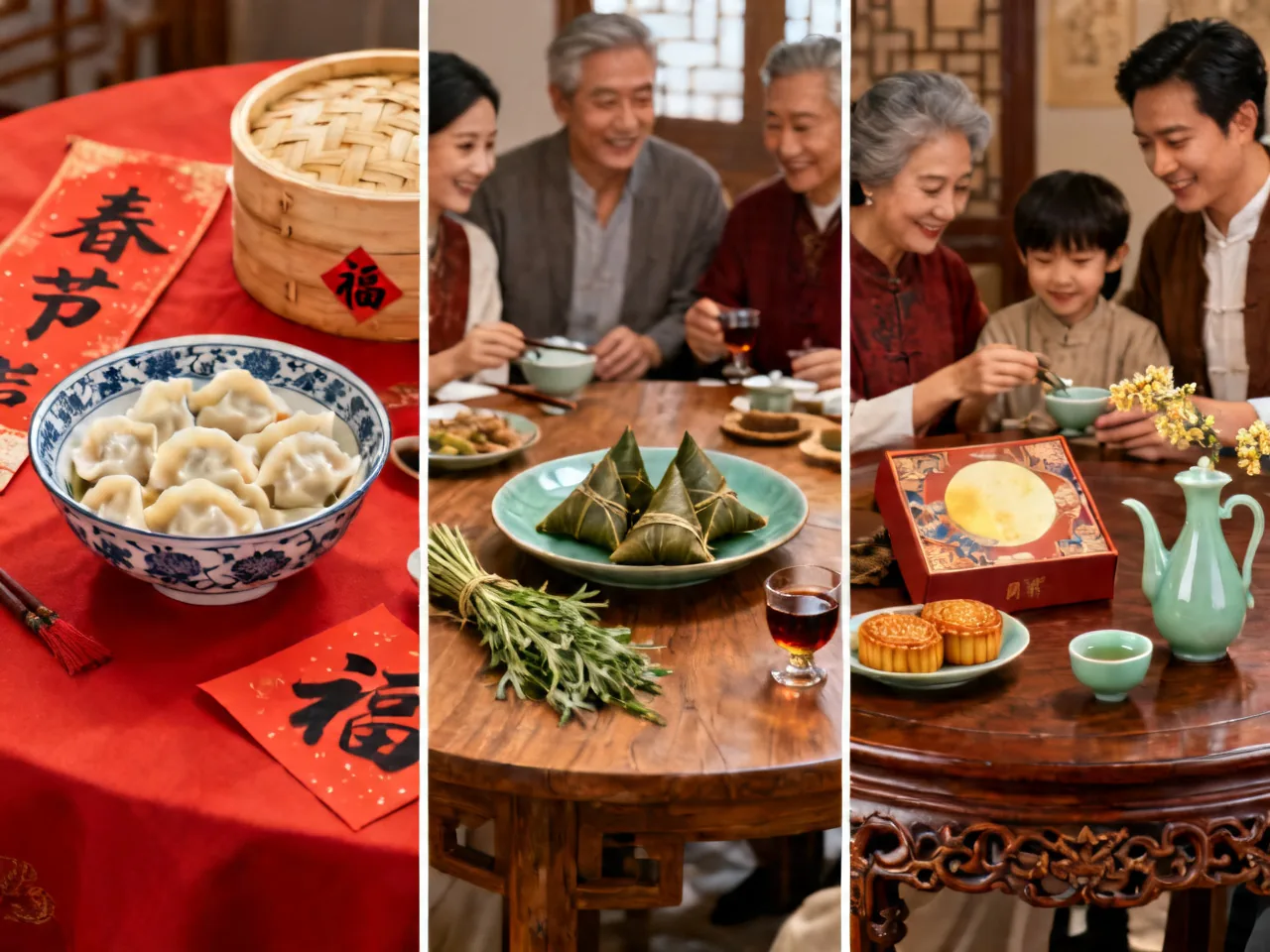 过节吃什么：中国三大节日的餐桌密码