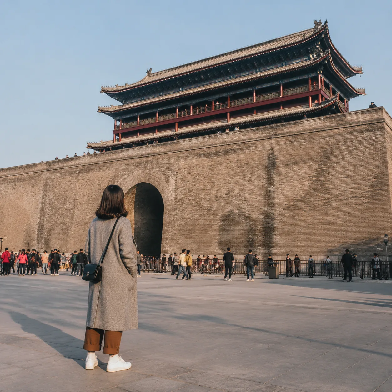 Walking Slowly Under Xi’an City Wall Made History More Than a Photo